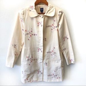 Gap trench coat with floral embroidery